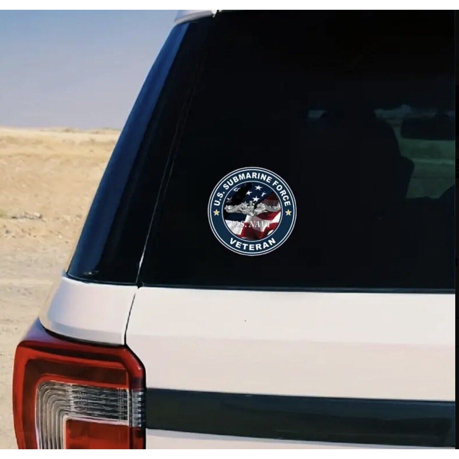 Navy Submarine Service Dolphins Circle Car Truck Window Laptop Decal Sticker