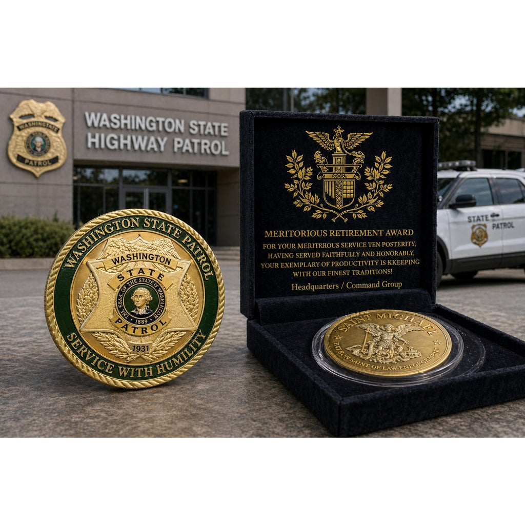 Washington State Highway Patrol Coin Officer Trooper w/ Retirement Award