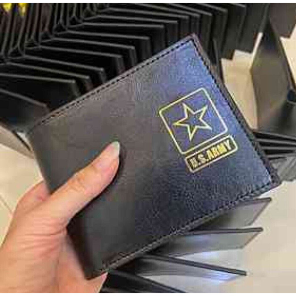 US Army Perfect Fit Bifold Challenge Coin Holder Wallet Credit Card Credentials