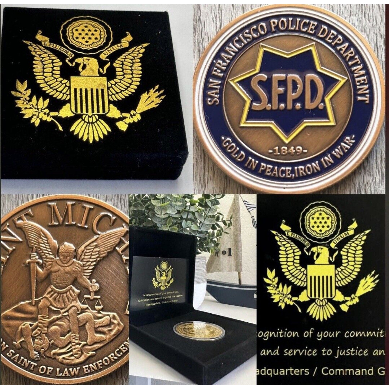 San Francisco SFPD POLICE DEPARTMENT Bronzed FINISH Challenge Coin, New! USA F