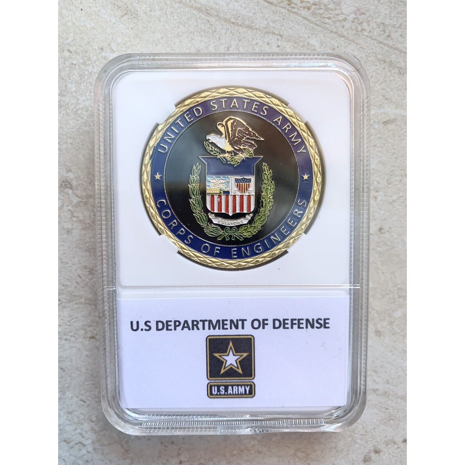 DoD US ARMY Combat Corps of Engineers Challenge Coin with Case!