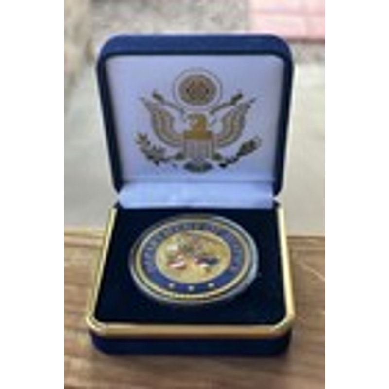 Department of Energy (DOE) Challenge Coin With Blue Velvet Case. Fast Shipping!