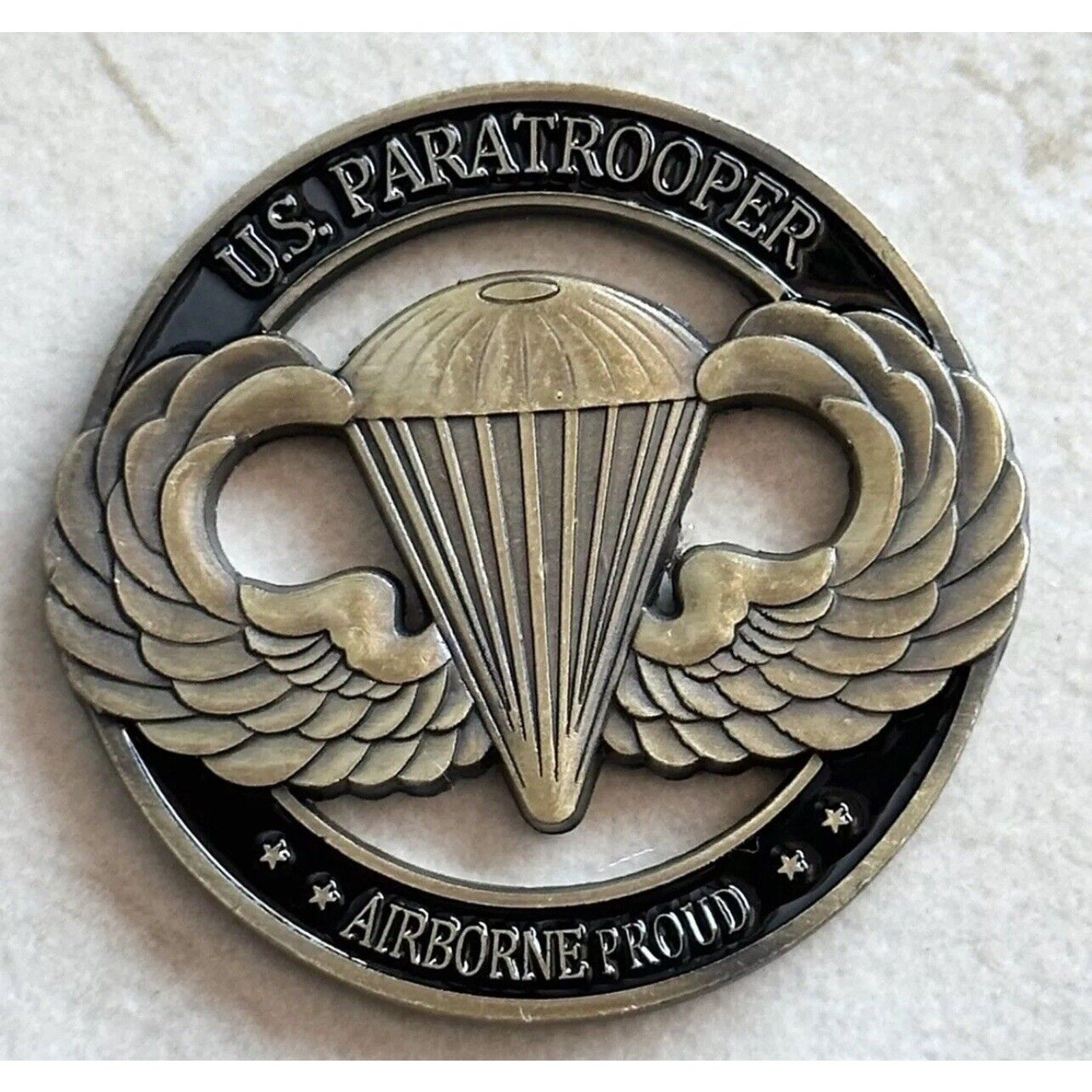 2pcs Army Rank Captain O-3 And 82 Nd PARATROOPER AIRBORNE CHALLENGE COIN