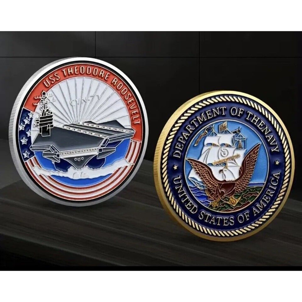 US NAVY - Aircraft Carrier USS THEODORE ROOSEVELT - CVN-71 Challenge Coin USN