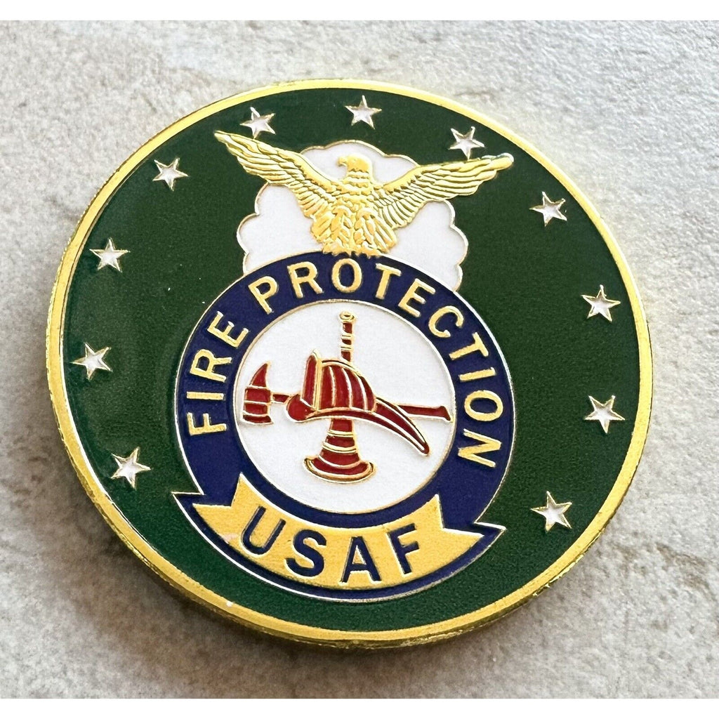 U S AIR FORCE Fire Department Protection Challenge Coin USAF