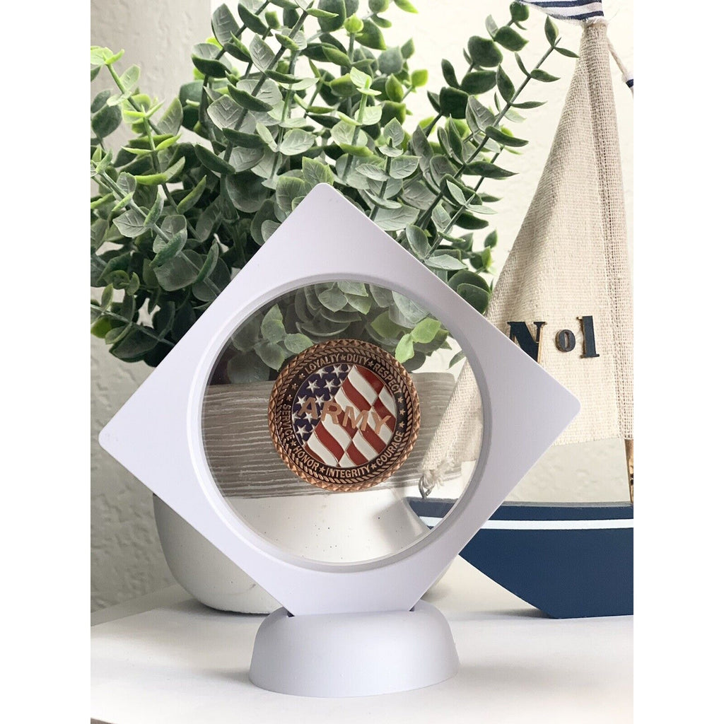 US Army Veteran Challenge Coin Copper Come With 3D Display Case
