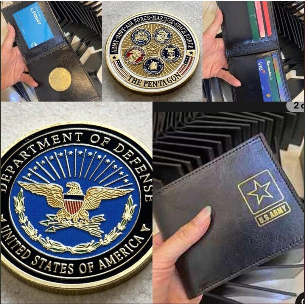 United States DOD-Pentagon Army with Credential coin holder wallet