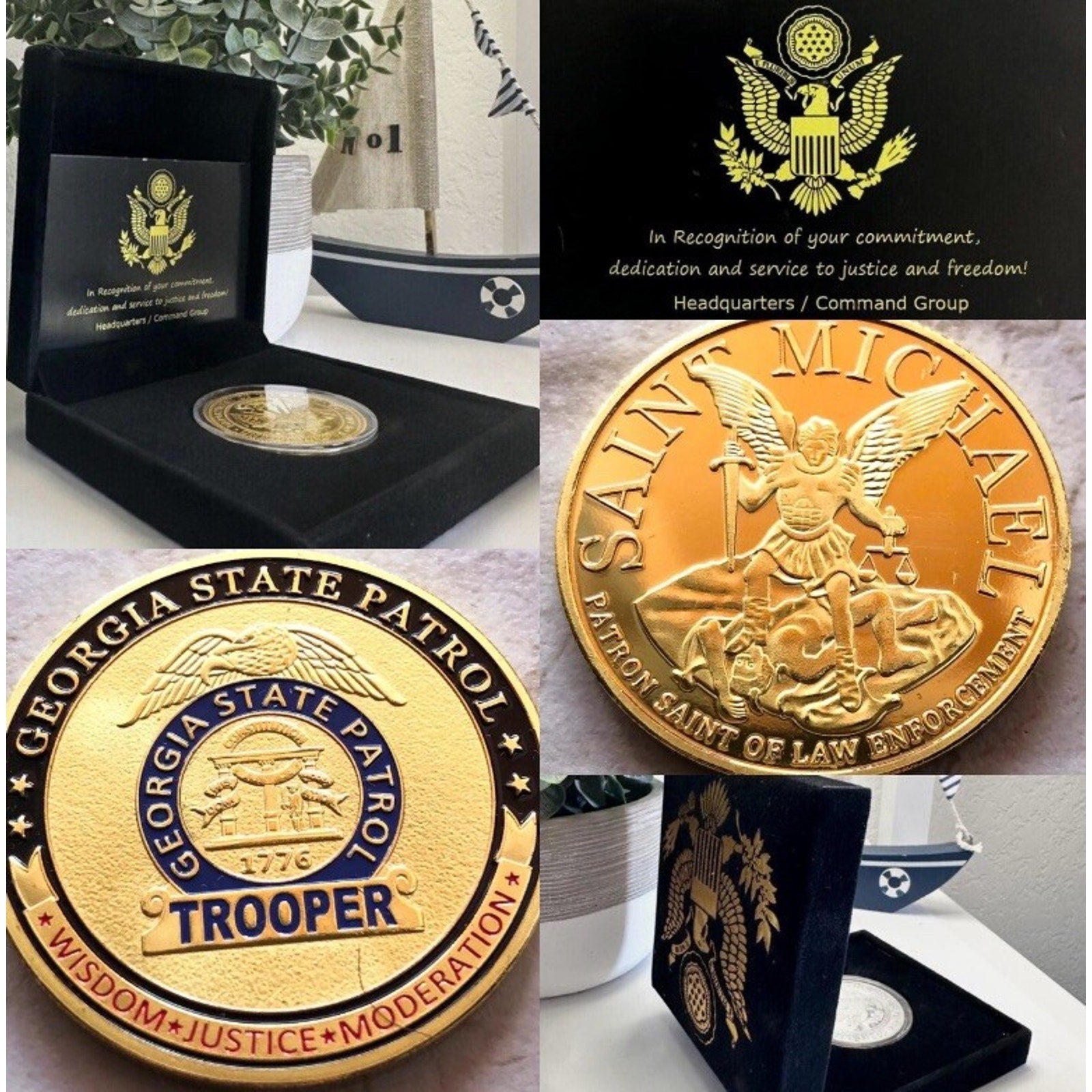 GEORGIA STATE PATROL Challenge Coin With Retirement Award