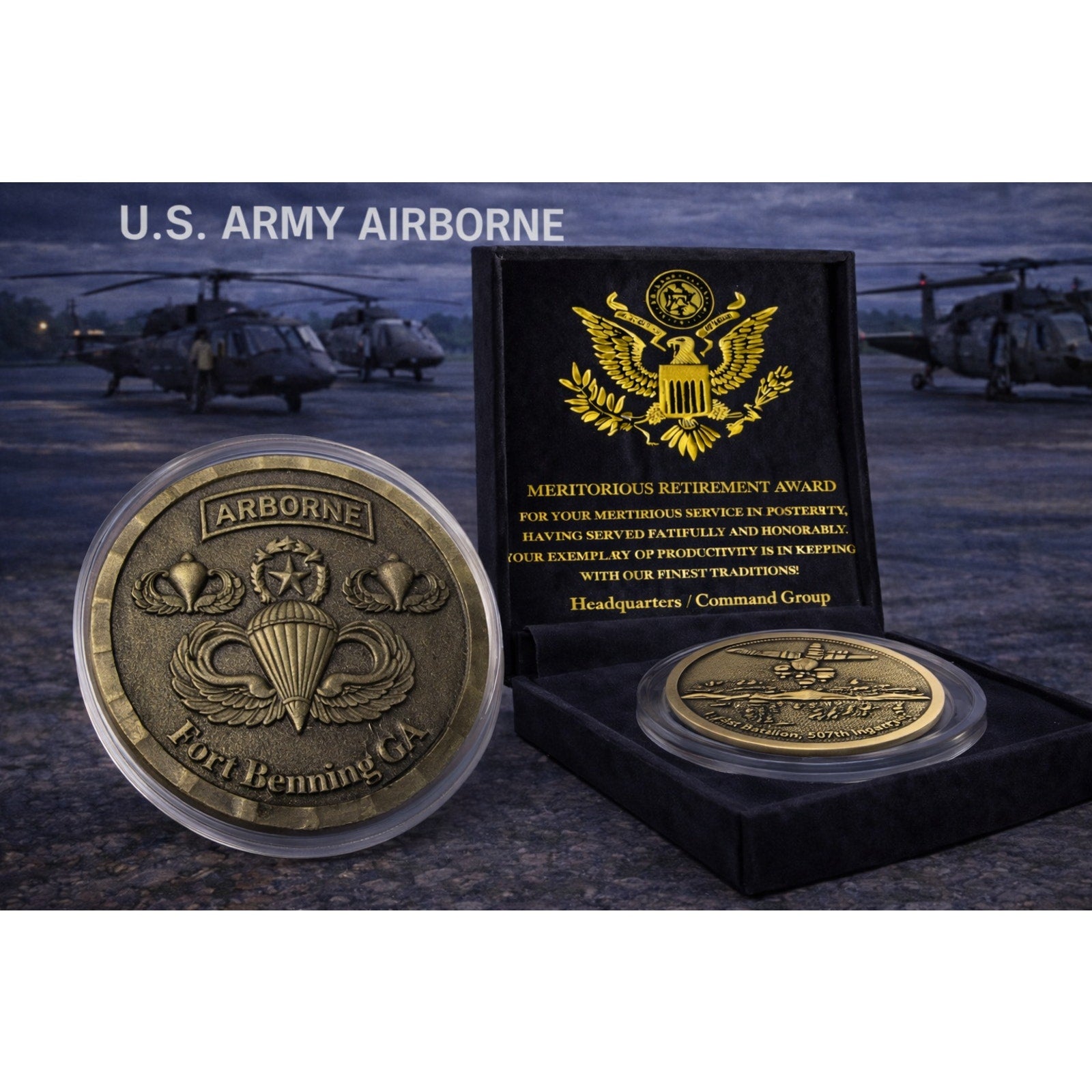 US Army Airborne Challenge Ft. Benning w/ Retirement Award