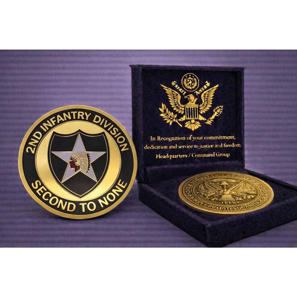us army challenge coins 2nd Infatntry division fast ship w/ Achievement Award
