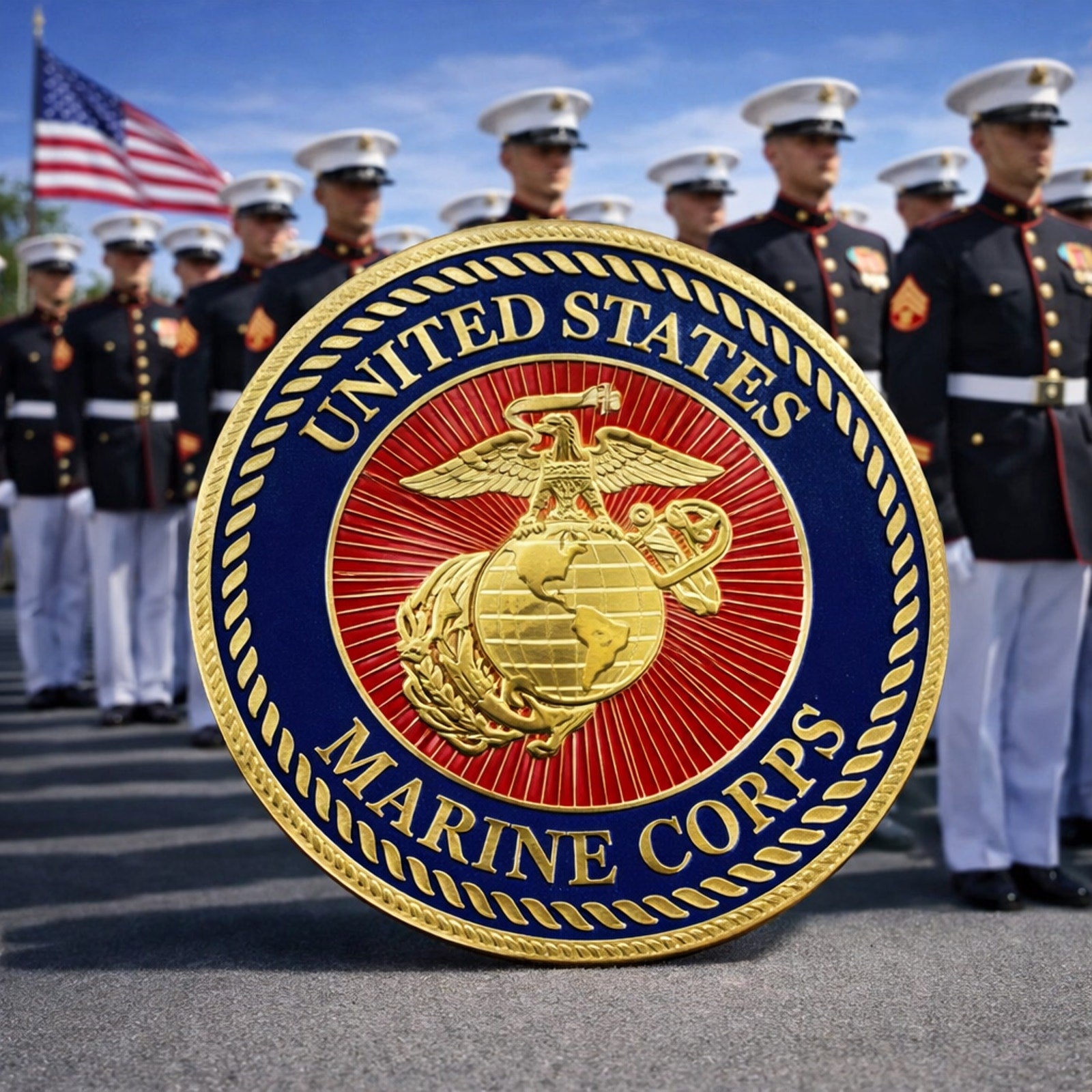 US MARINE CORPS MILITARY POLICE Challenge Coin with Case ·FAST SHIPPING· ·NEW·