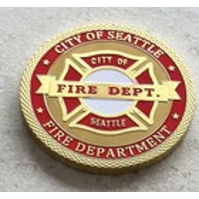 SEATTLE Fire Department Challenge Coin With Blue Velvet Case. Fast Shipping!