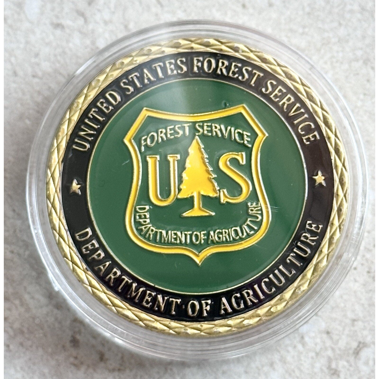 United States Forest Service Government Agency Challenge Coin w/ Retirement Awar