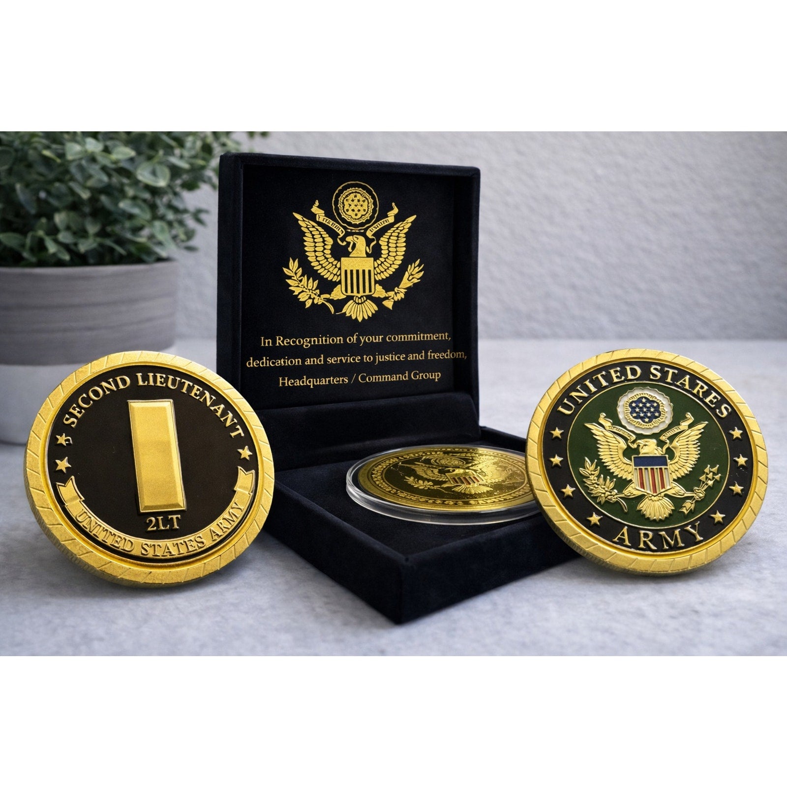 First Salute OCS ROTC West Point COIN 2ND LIEUTENANT ARMY w/ Achievement Award