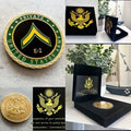 UNITED STATES ARMY - Rank PRIVATE E-2 Challenge Coin with Special Velvet Case