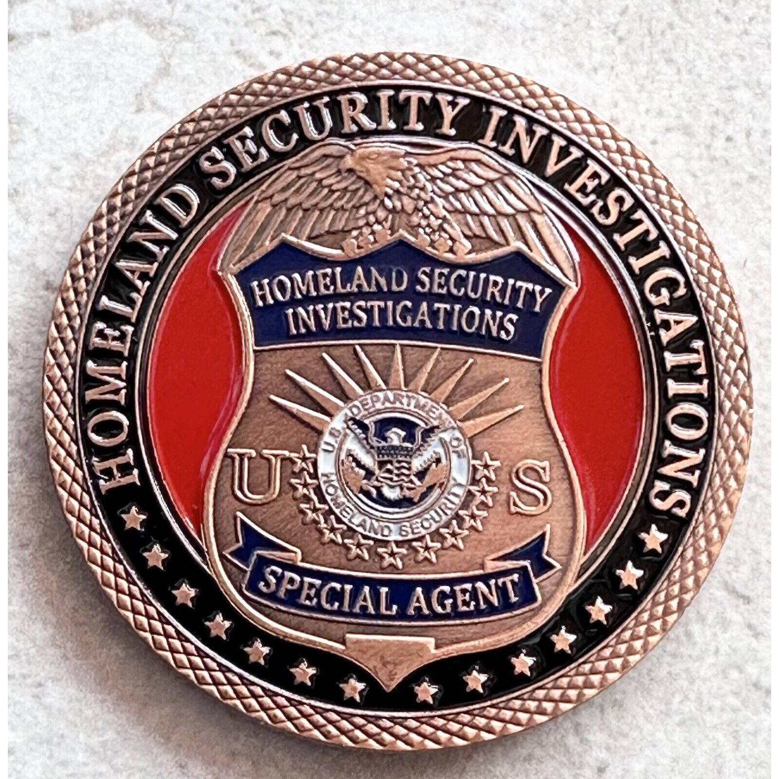 Security Investigations federal police coin Special Agent W/Retirement Award