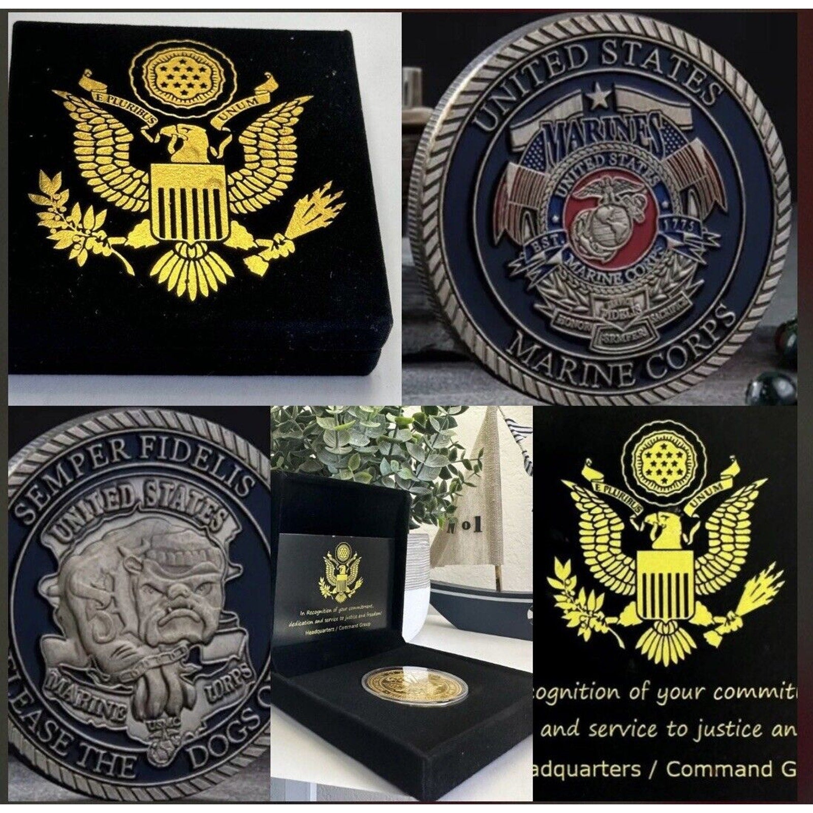Marine Corps Mad Dog Copper Challenge Coin USMC USA