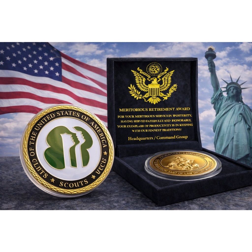 GIRL SCOUTS OF THE UNITED STATES OF AMERICA Award Coin w/ Retirement Award