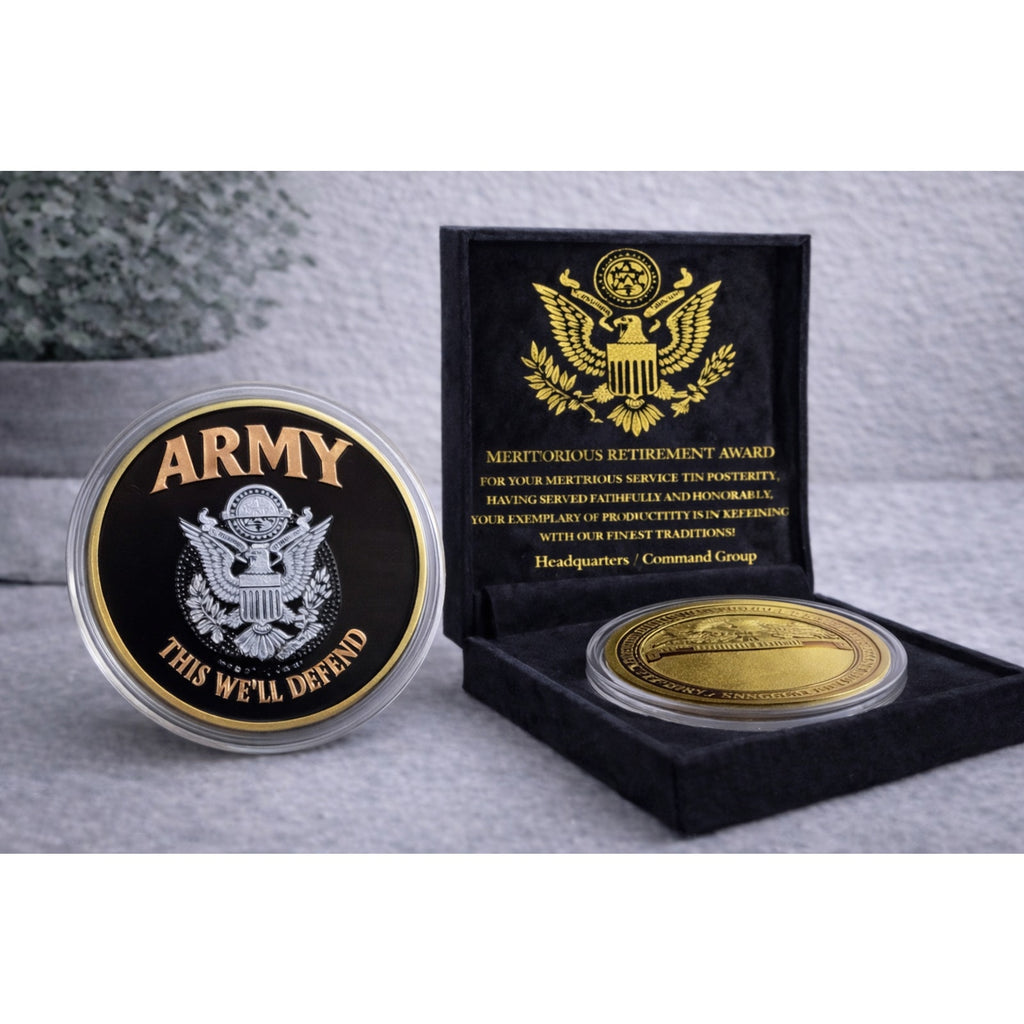 Army Coin w/ Retirement Award