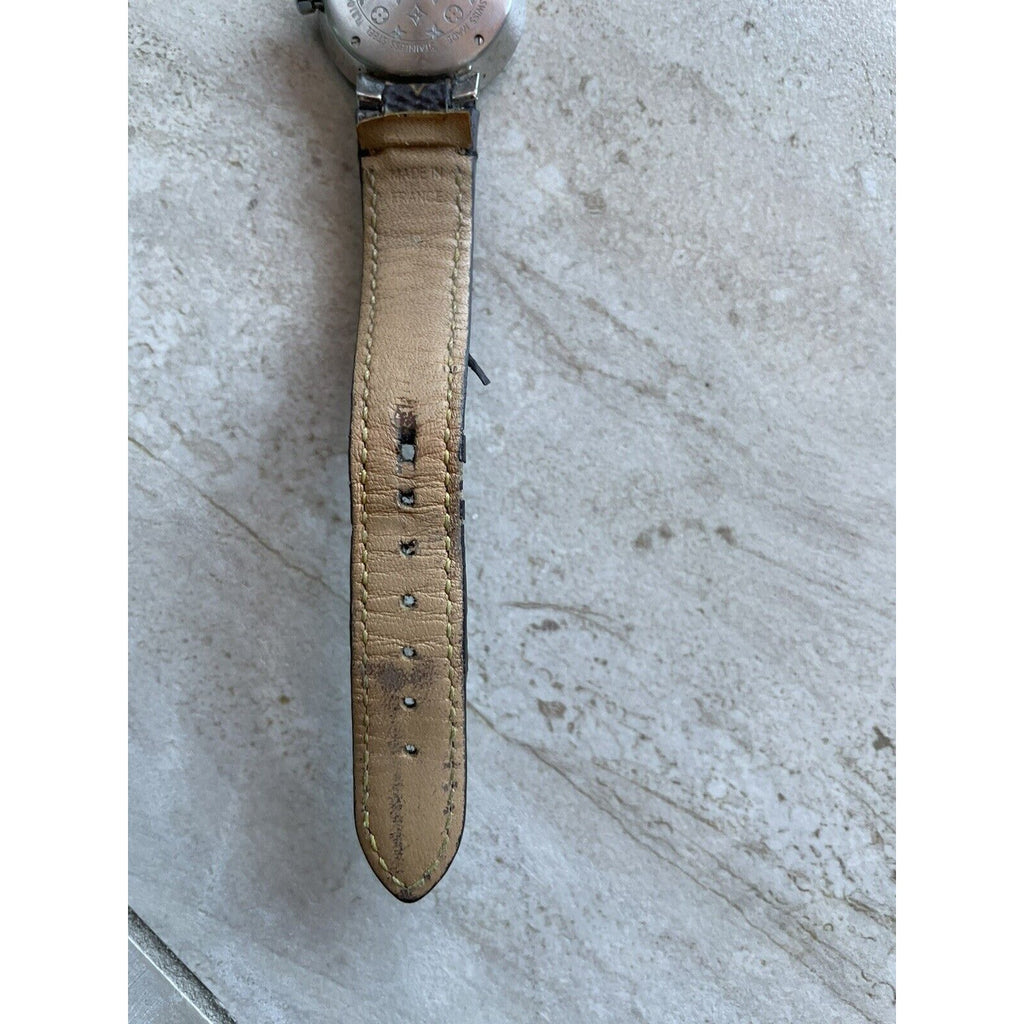 LOUIS VUITTON Tambour Slim Monogram, Quartz, 28mm, Stainless Steel Pre-owned