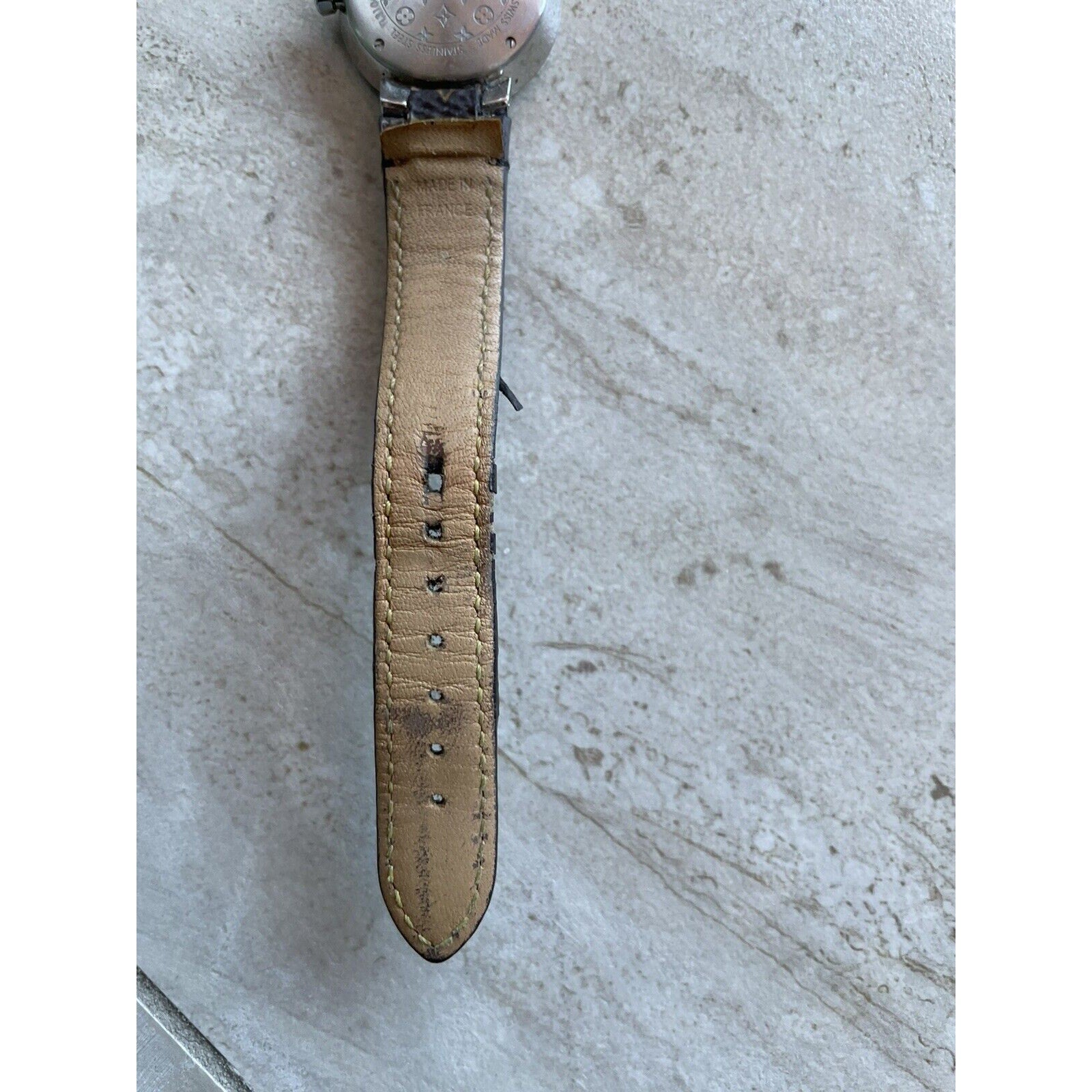 LOUIS VUITTON Tambour Slim Monogram, Quartz, 28mm, Stainless Steel Pre-owned