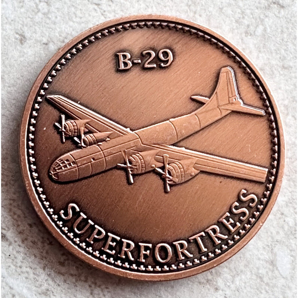 US ARMY VETERAN AIR FORCES B-29 SUPERFORTRESS Challenge Coin w/ Retirement Awar