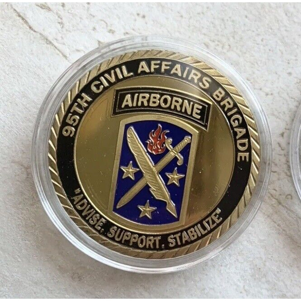 Lot Of 2 95th Civil Affairs Brigade And 101st Airborne Challenge Coin US Army