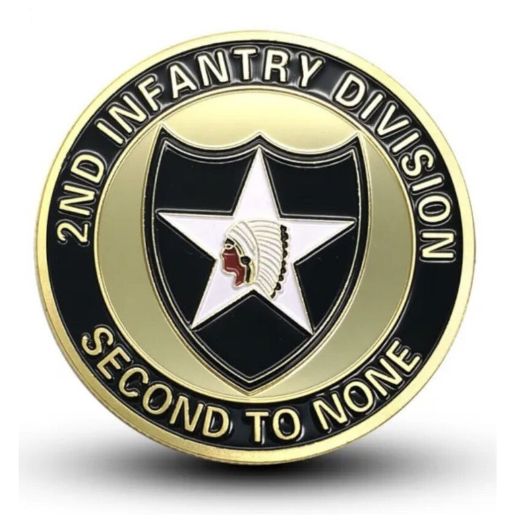 Army Second 2nd Infantry Division Challenge Coin w/ Achievement Award