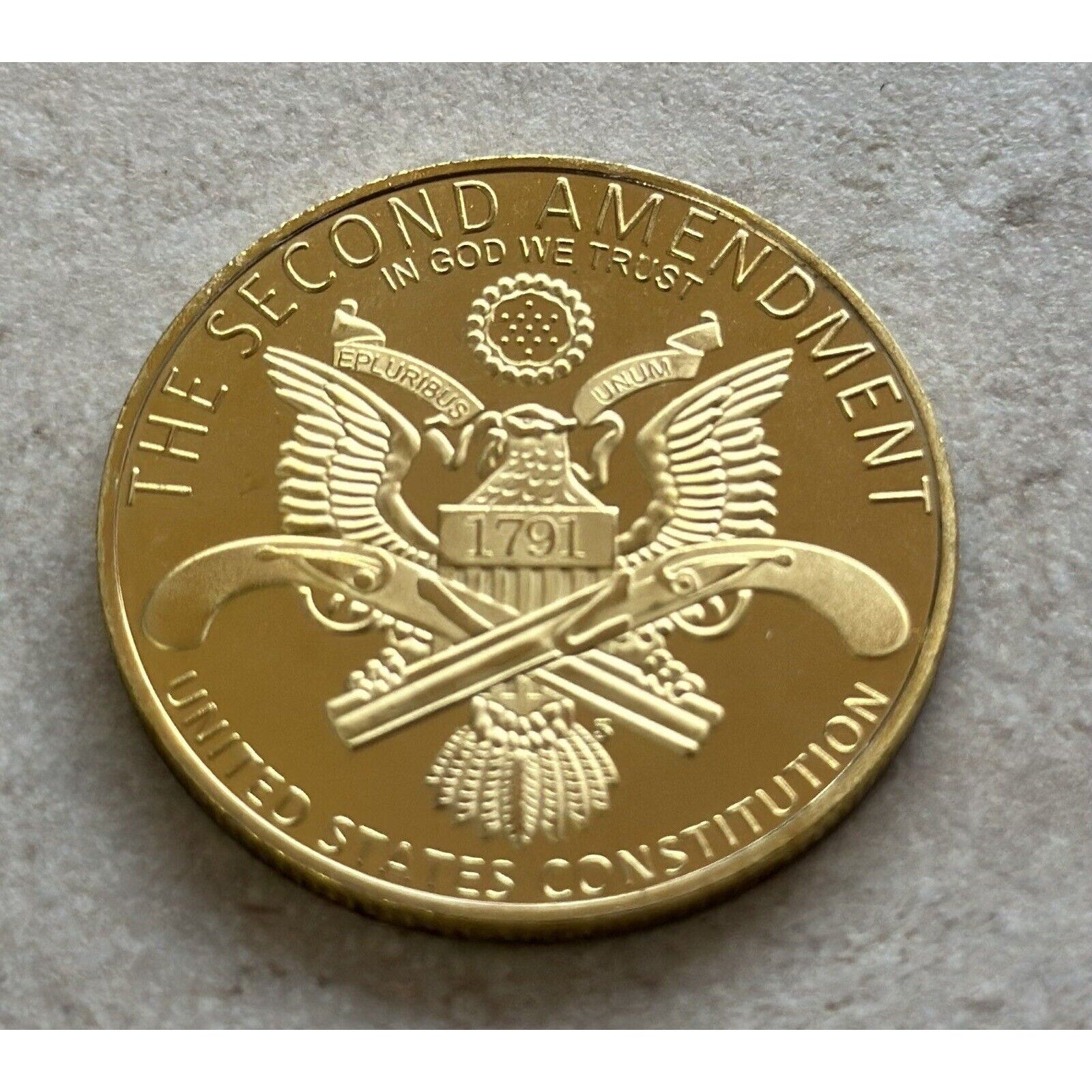 Amendment Is My Gun Permit Skull Challenge Coin USA