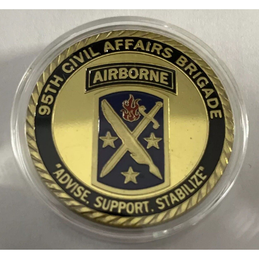 Army Rank Captain O-3 And 95th Civil affairs Airborne Infantry CHALLENGE COIN 2PCS
