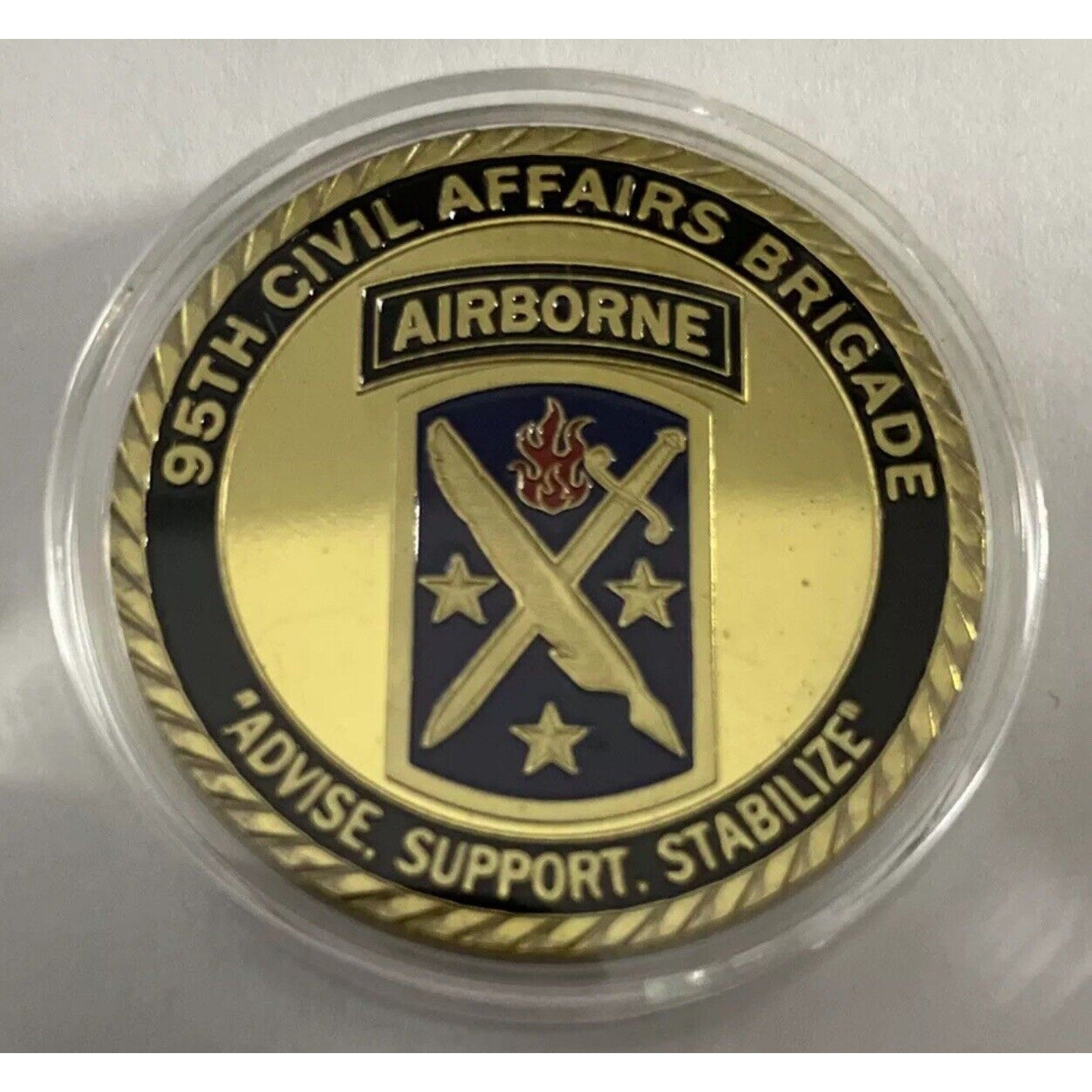 Army Rank Captain O-3 And 95th Civil affairs Airborne Infantry CHALLENGE COIN 2PCS