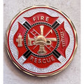 US Fire Rescue Thin Red Line Flag Challenge Collectible Coin American Fireman