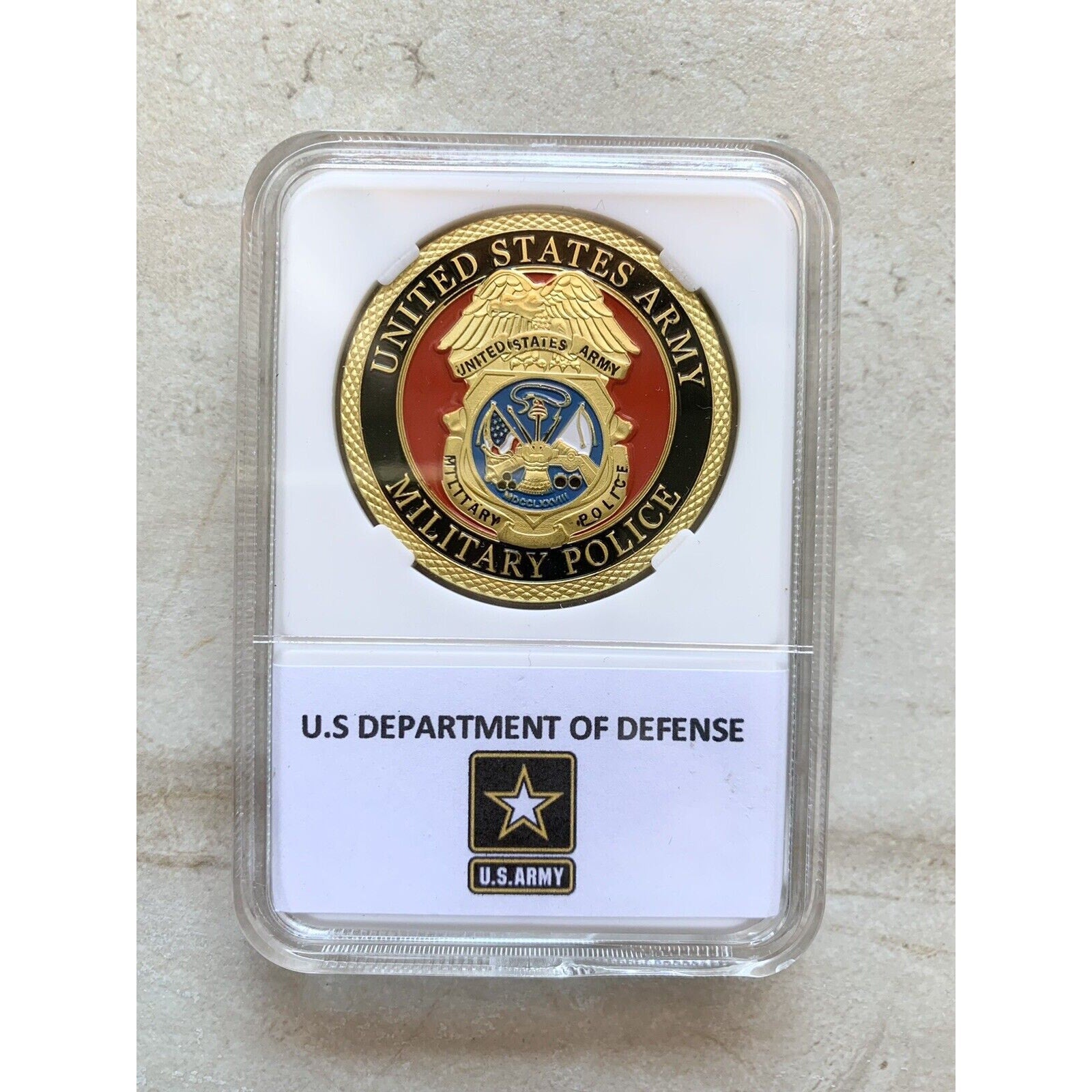 MP-Military Police Army Challenge Coin US Army. With Case Logo