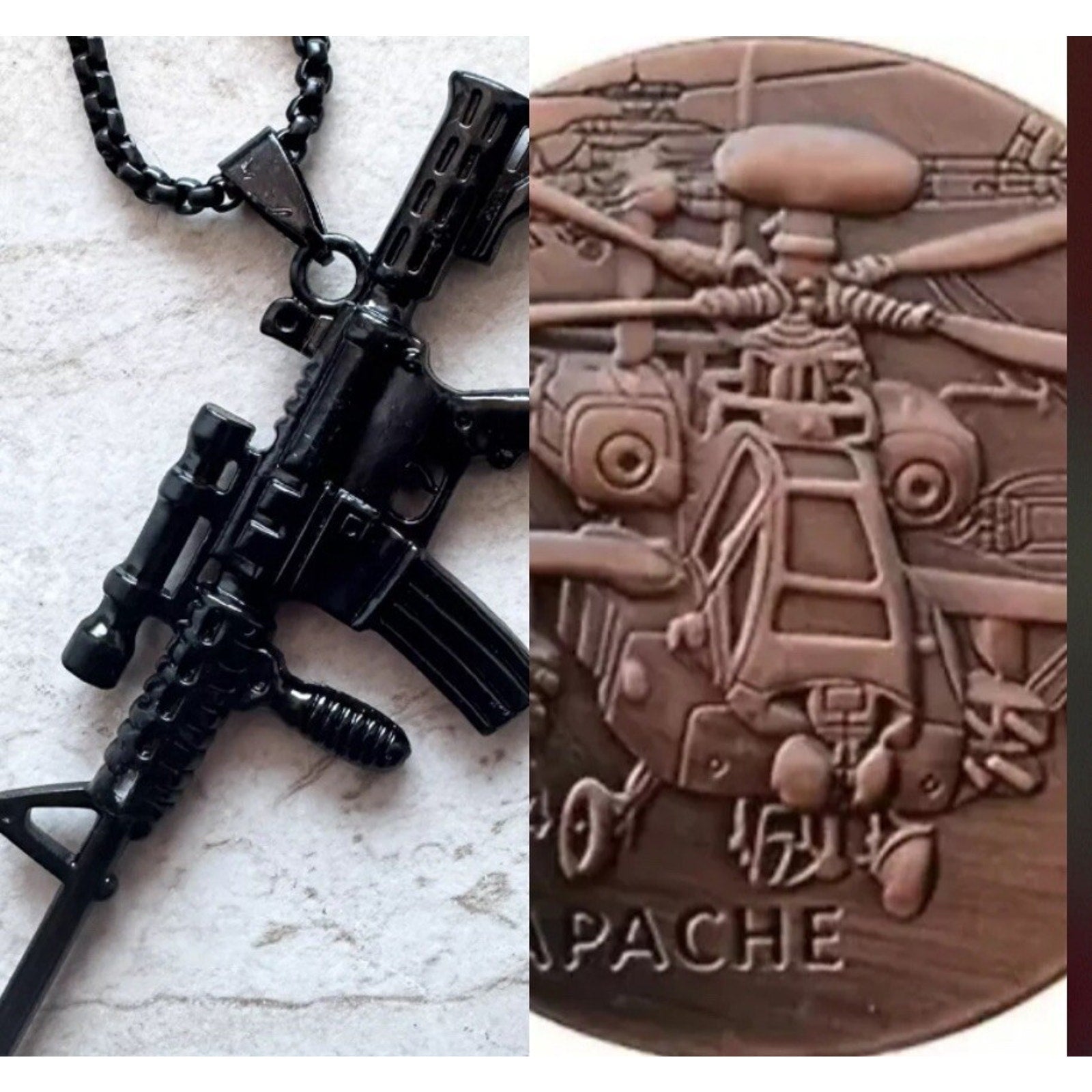 U .S. ARMY Aviation AH-64 APACHE, And Dog Tag CHALLENGE COIN