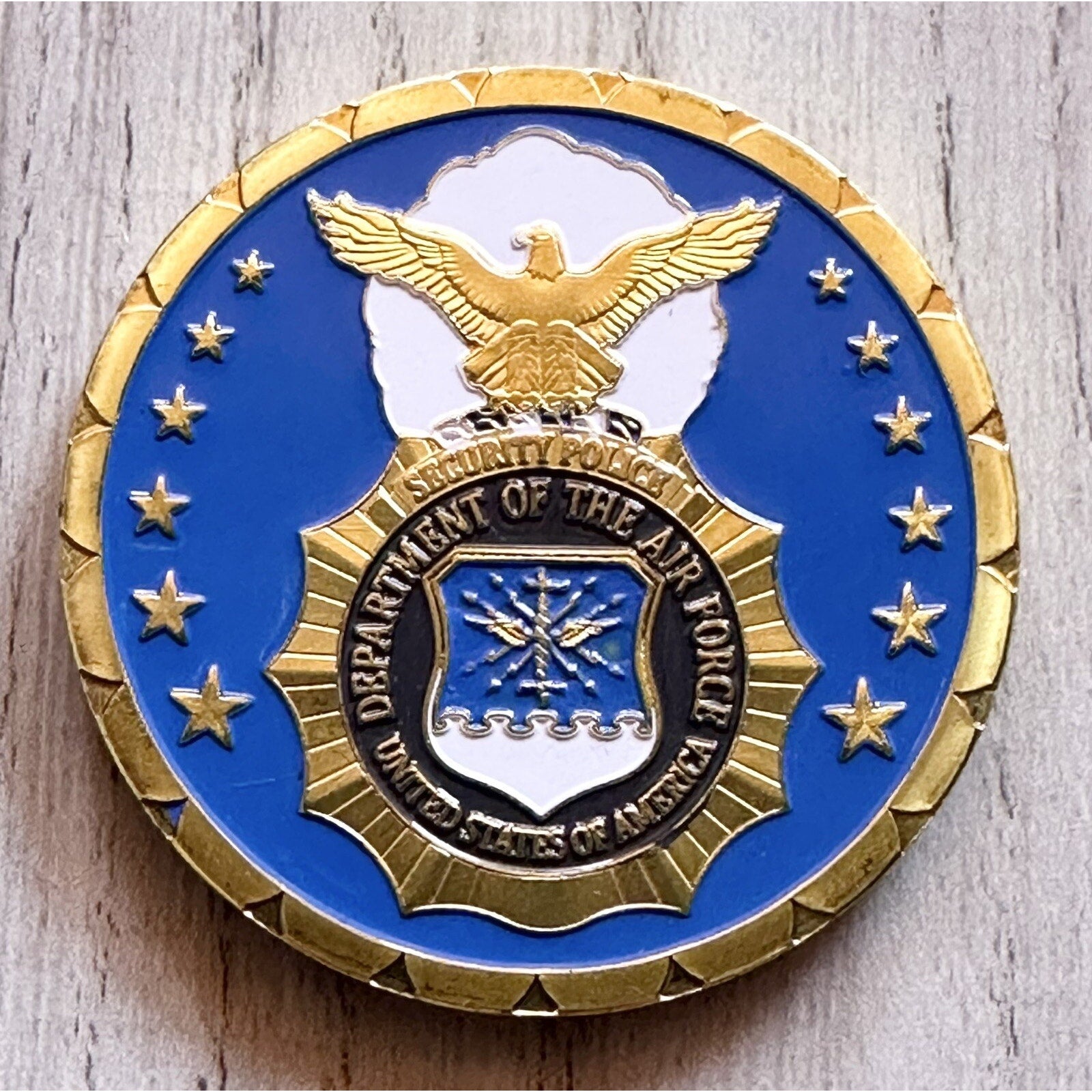United States Air Force SECURITY FORCES Challenge Coin w/ Achievement Award