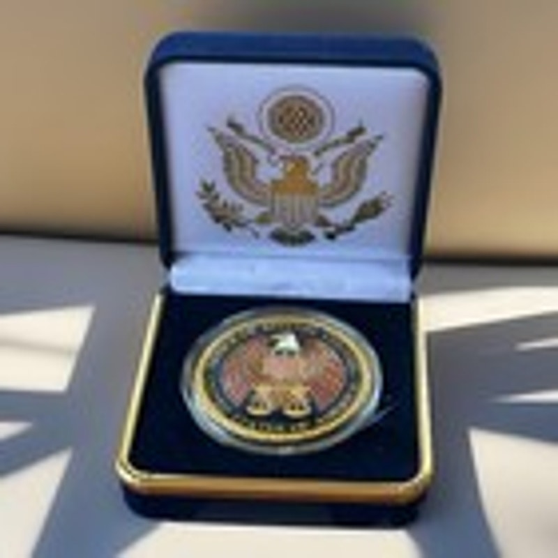 Department of Energy (DOE) Challenge Coin With Blue Velvet Case. Fast Shipping!