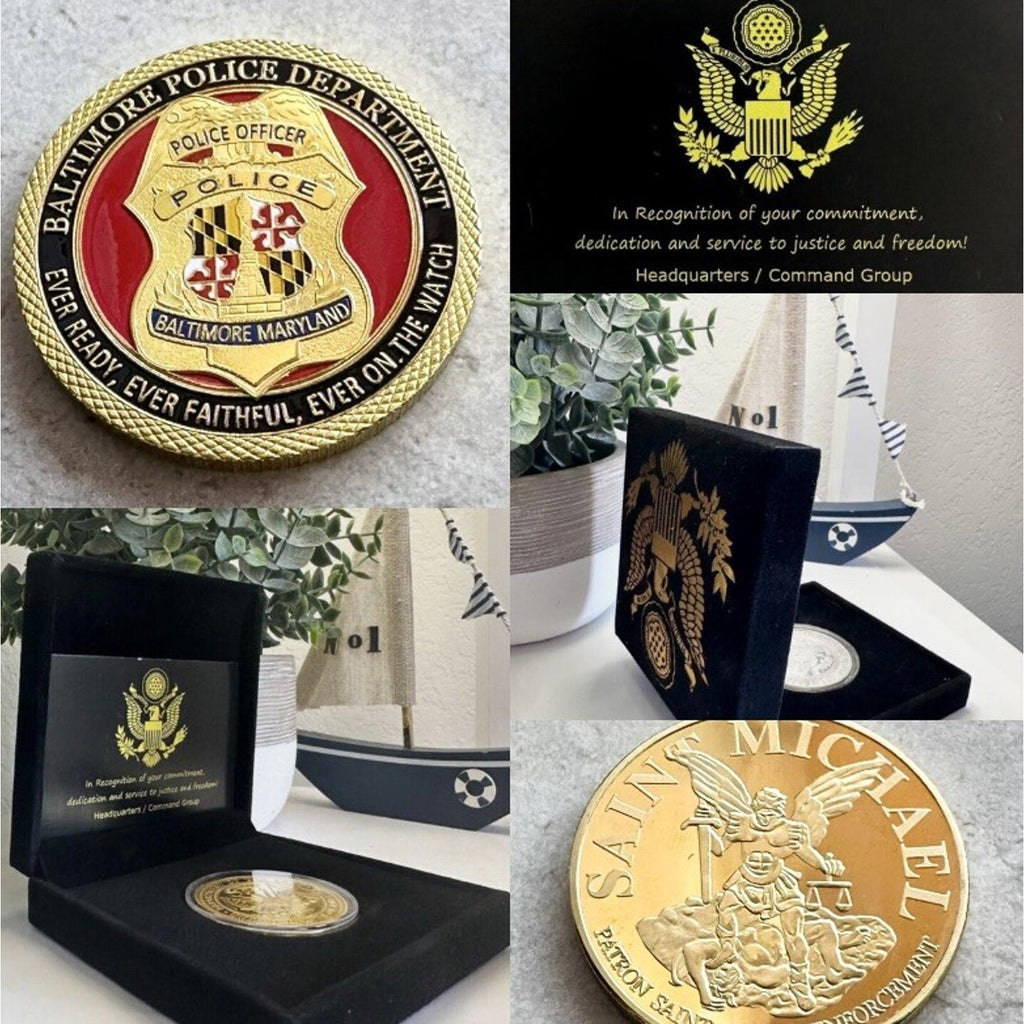 City of Baltimore Police Dept Challenge Coin With Retirement Award