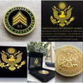 U.S. Army Sergeant E-5 Rank Challenge Coin With Retirement Award