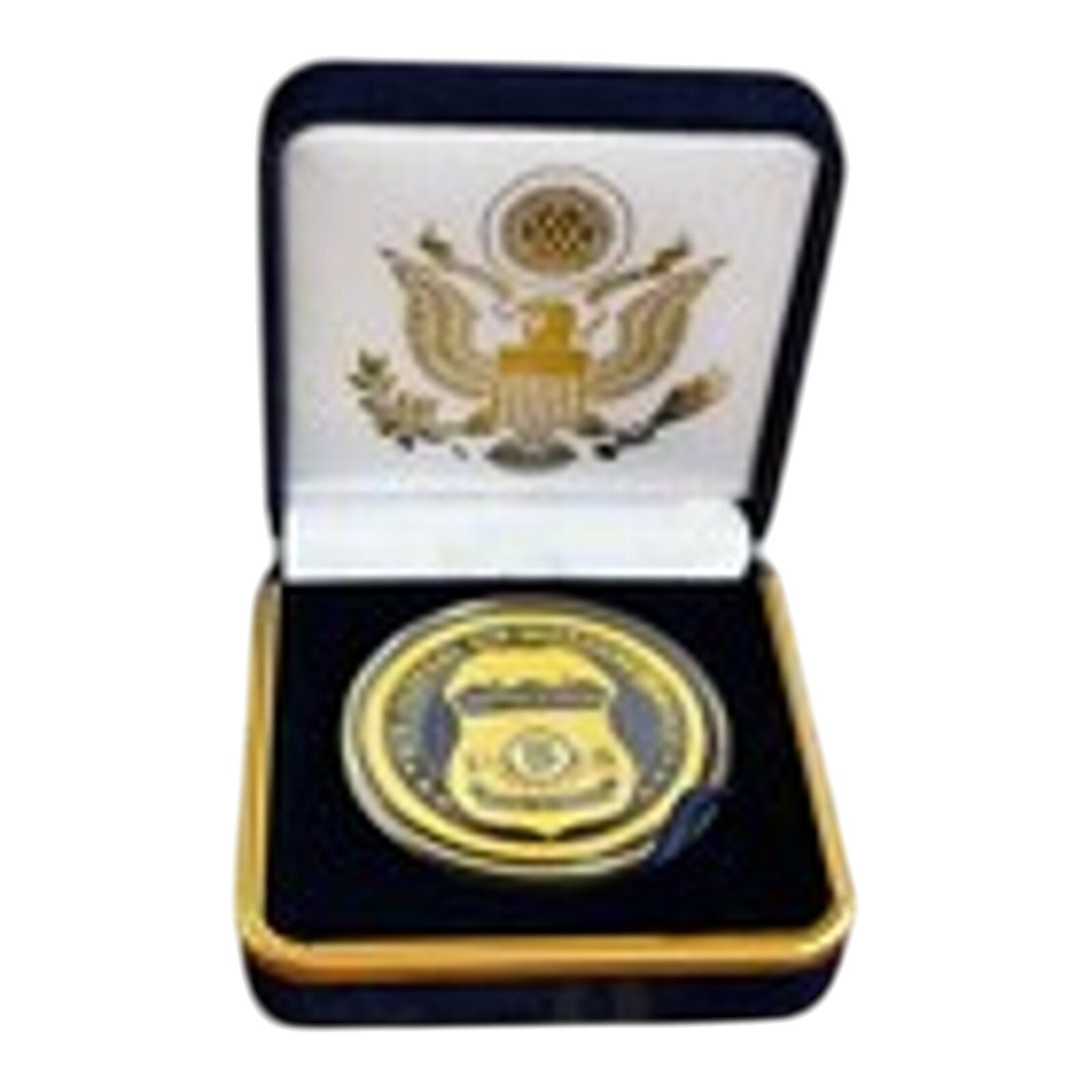 Copied - U S Federal Air Marshal Challenge Coin With Blue Velvet Case. Fast Shipping!