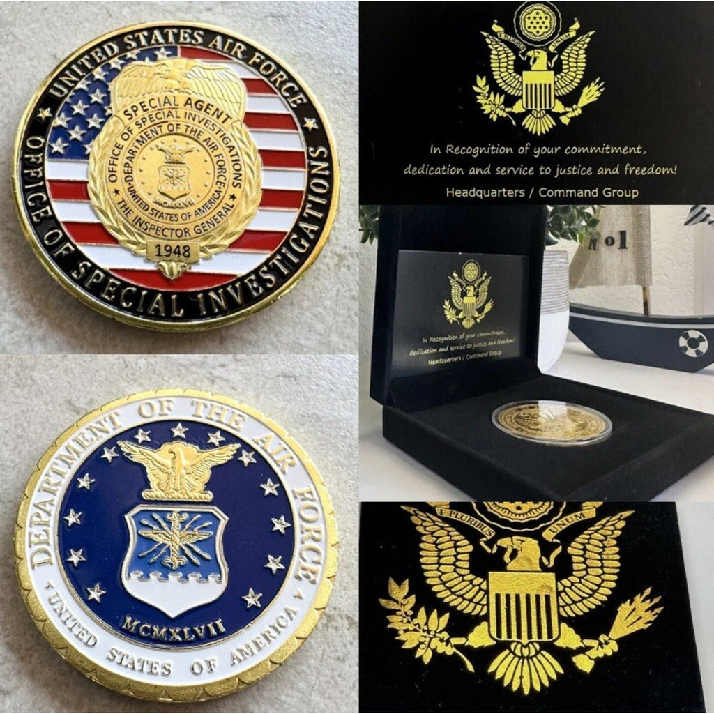 U.S Air Force OFFICE OF SPECIAL INVESTIGATIONS Coin W/ Retirement Award
