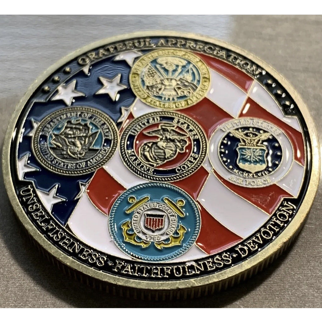US Military Eagle "THANK YOU"ARMY-NAVY- AIR FORCE COAST GUARD w/ Retirement Awar