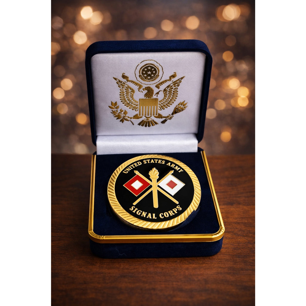 US ARMY SIGNAL CORPS Challenge Coin ·FAST SHIPPING· ·NEW· with case