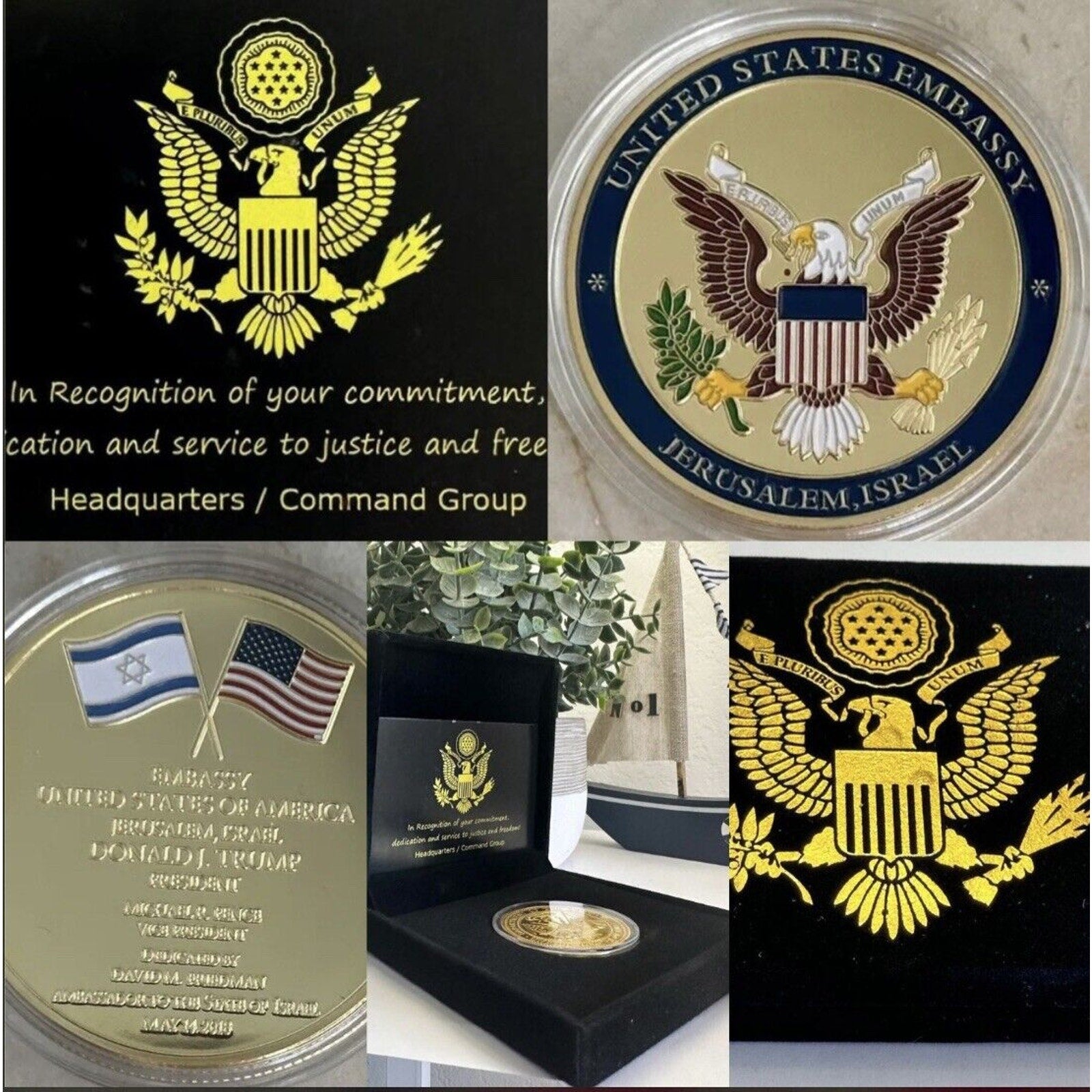 US Israel Jerusalem United States Embassy Trump 2024 US Challenge Commemorative