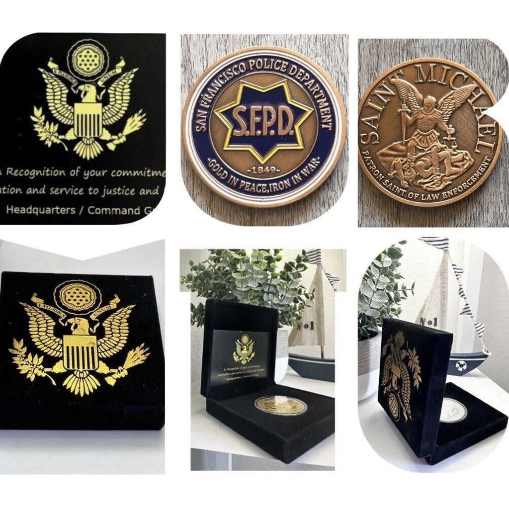 San Francisco SFPD POLICE DEPARTMENT Bronzed FINISH Challenge Coin, USA AF