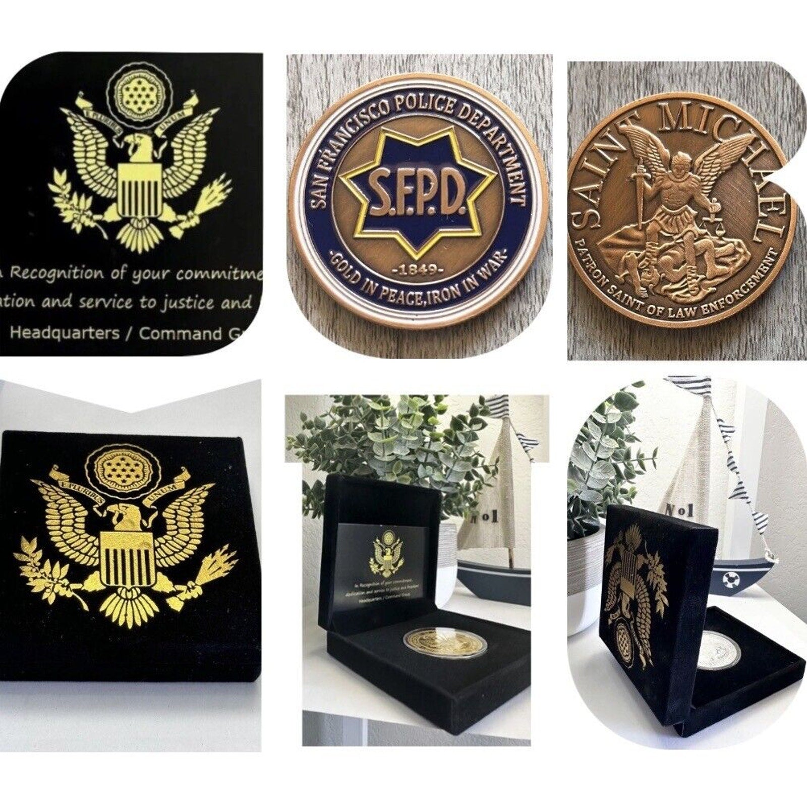 San Francisco SFPD POLICE DEPARTMENT Bronzed FINISH Challenge Coin, USA AF