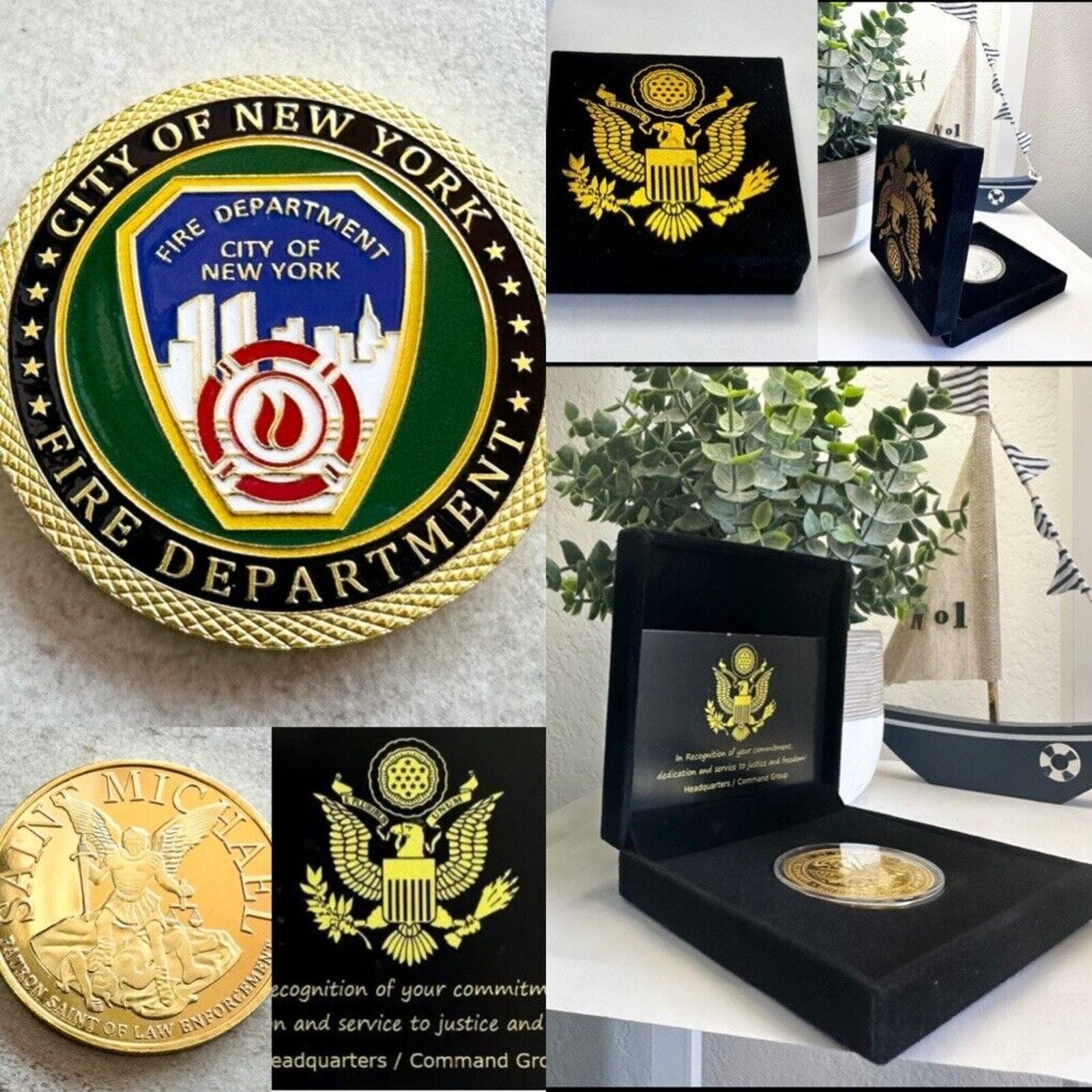 FDNY NEW YORK CITY "NYC' NYFD FIRE DEPARTMENT Challenge Coin With Case