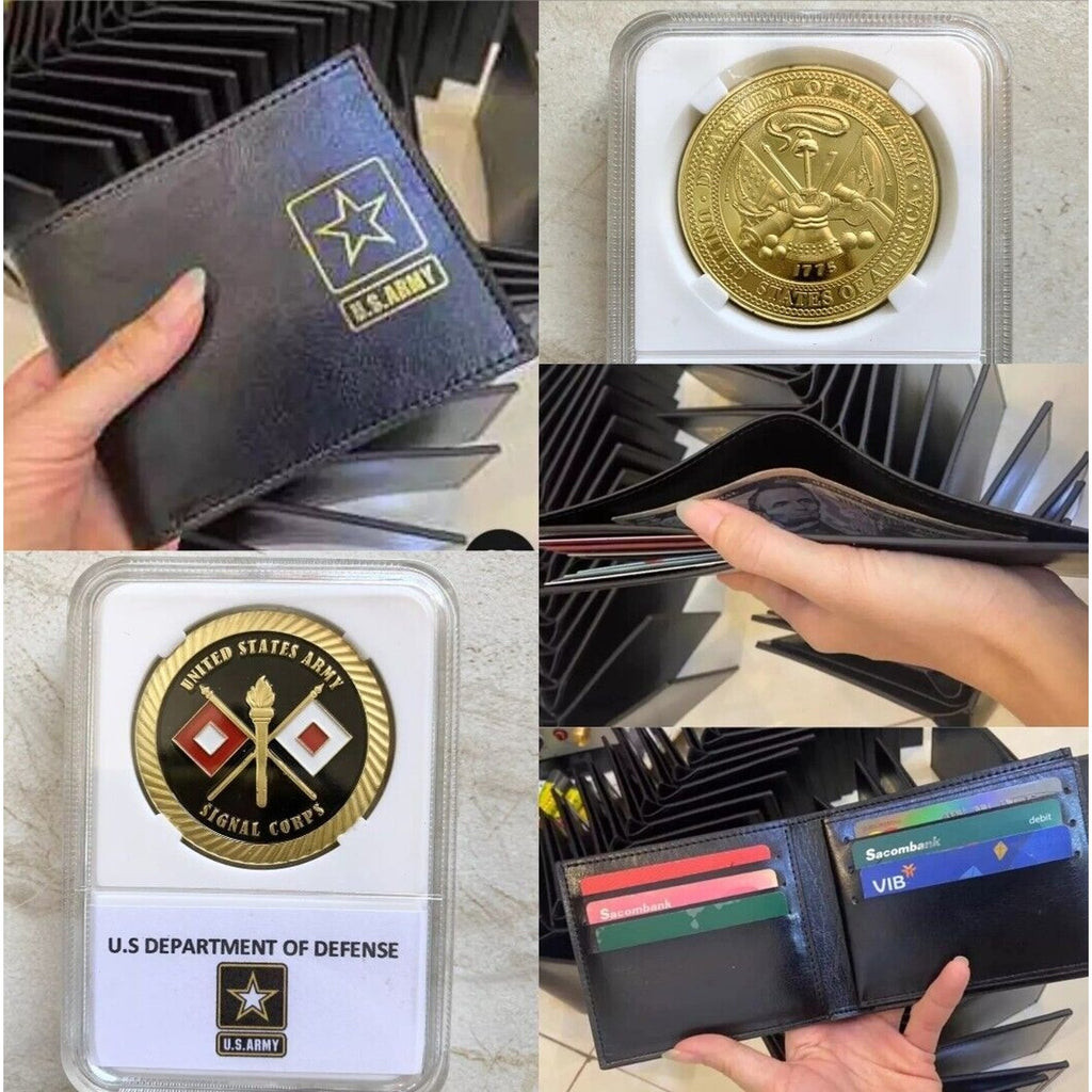 US ARMY SIGNAL CORPS With Wallet Holder Challenge Coin