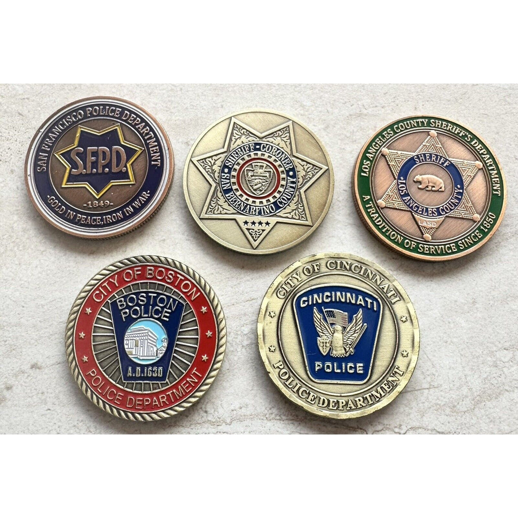 5 x Pcs Police officer badge challenge coin New. Fast Shipping