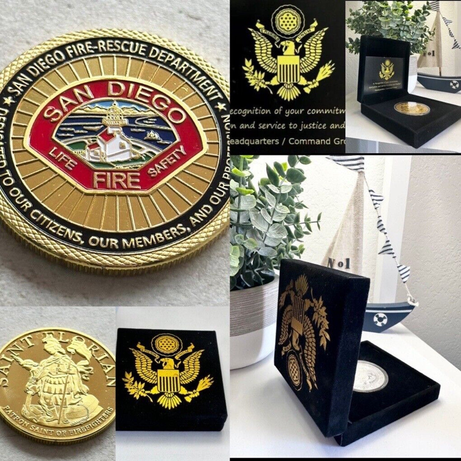 SAN DIEGO FIRE RESCUE DEPT Challenge Coin With Special Velvet Case