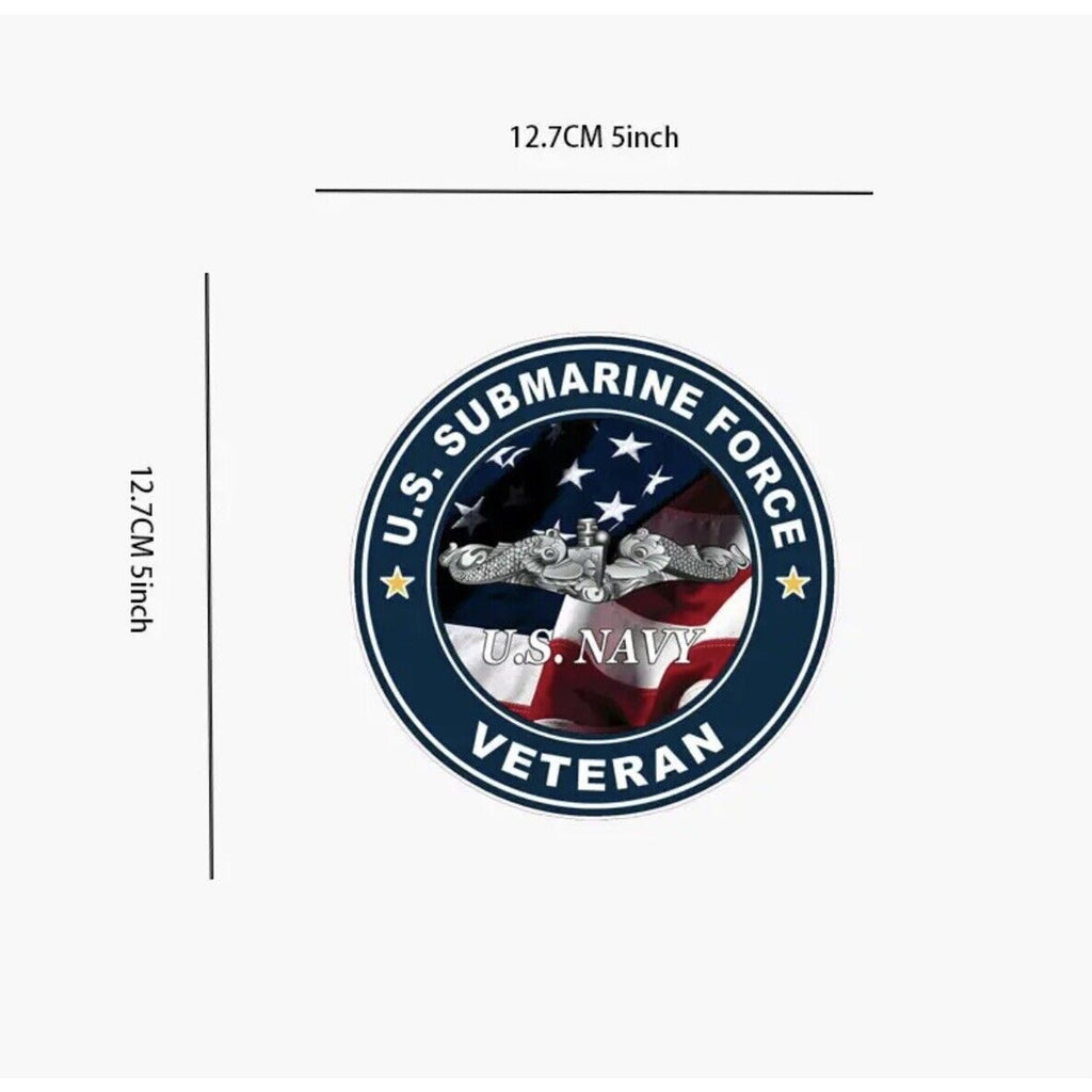 2 X Navy Submarine Service Dolphins Circle Car Truck Window Laptop Sticker USN